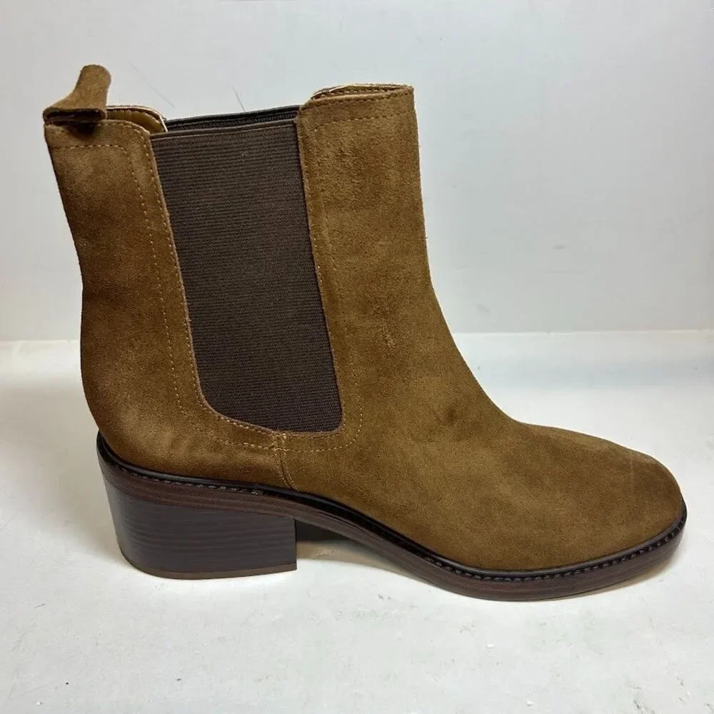 Marc Fisher Womens 11 M Brown Modesty Pull On Chelsea Booties DISPLAY RH4
